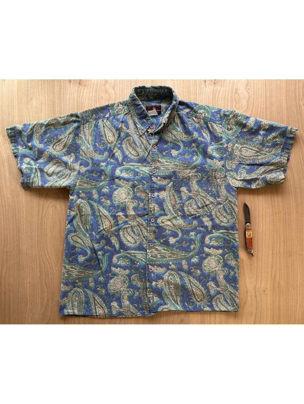vintage 90's WRANGLER botton up PAISLEY SHIRT timber creek STR8 BOTTOM purple